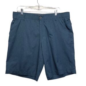 Swiss Tech Mens Size36 stretch waist golf  Blue heathered utility Shorts hiking